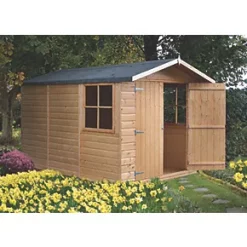 Shire Guernsey 9' 6" x 6' 6" (Nominal) Apex Shiplap T&G Timber Shed