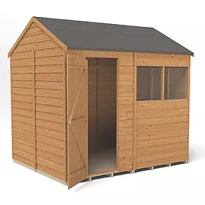 Forest 8' x 6' (Nominal) Reverse Apex Overlap Timber Shed with Assembly - Image 3