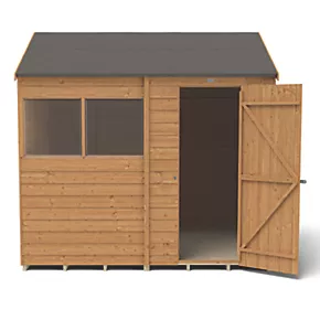 Forest 8' x 6' (Nominal) Reverse Apex Overlap Timber Shed with Assembly - Image 4