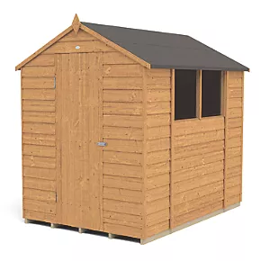 Forest 5' x 7' (Nominal) Apex Overlap Timber Shed with Assembly - Image 2