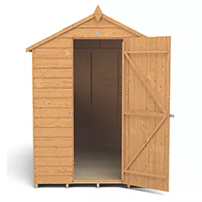 Forest 5' x 7' (Nominal) Apex Overlap Timber Shed with Assembly - Image 4