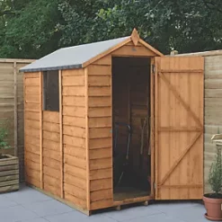 Forest 4' x 6' (Nominal) Apex Overlap Timber Shed with Base