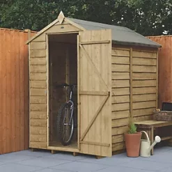 Forest 4' x 6' (Nominal) Apex Overlap Timber Shed with Base