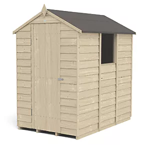Forest 4' x 6' (Nominal) Apex Overlap Timber Shed with Base & Assembly - Image 2