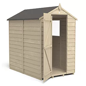 Forest 4' x 6' (Nominal) Apex Overlap Timber Shed with Base & Assembly - Image 3