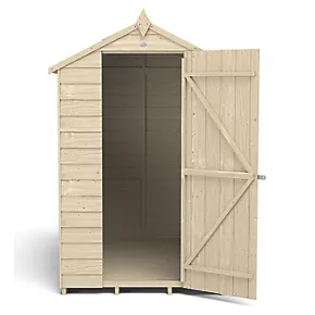 Forest 4' x 6' (Nominal) Apex Overlap Timber Shed with Base & Assembly - Image 4