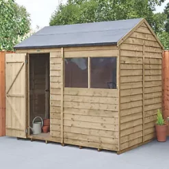 Forest 8' x 6' (Nominal) Reverse Apex Overlap Timber Shed with Assembly