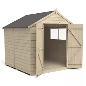Forest 7' x 7' (Nominal) Apex Overlap Timber Shed with Base - Image 3