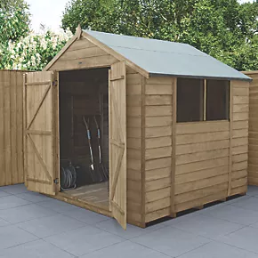 Forest 7' x 7' (Nominal) Apex Overlap Timber Shed with Base