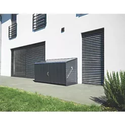 Trimetals Storeguard 6' 6" x 3' (Nominal) Pent Metal Shed with Base Anthracite Grey