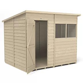 Forest 8' x 6' (Nominal) Pent Overlap Timber Shed with Base - Image 3