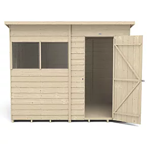 Forest 8' x 6' (Nominal) Pent Overlap Timber Shed with Base - Image 4