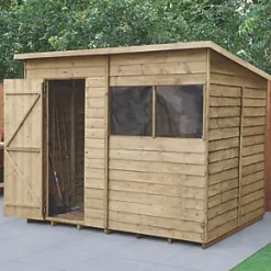 Forest 8' x 6' (Nominal) Pent Overlap Timber Shed with Base