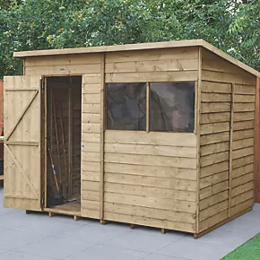 Forest 8' x 6' (Nominal) Pent Overlap Timber Shed with Base
