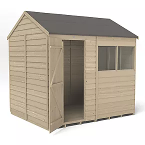 Forest 8' x 6' (Nominal) Reverse Apex Overlap Timber Shed with Base & Assembly - Image 3