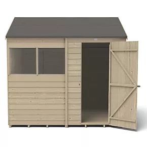 Forest 8' x 6' (Nominal) Reverse Apex Overlap Timber Shed with Base & Assembly - Image 4