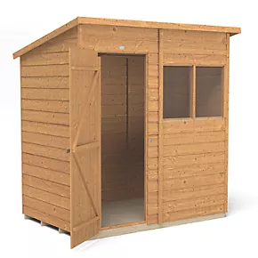 Forest 6' x 4' (Nominal) Pent Overlap Timber Shed with Base & Assembly - Image 3
