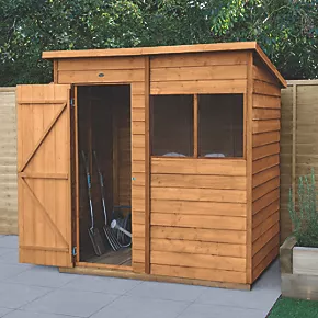 Forest 6' x 4' (Nominal) Pent Overlap Timber Shed with Base & Assembly