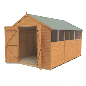Forest Delamere 8' x 11' 6" (Nominal) Apex Shiplap T&G Timber Shed - Image 2