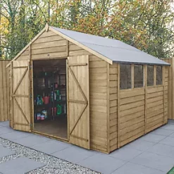 Forest 10' x 10' (Nominal) Apex Overlap Timber Shed with Assembly