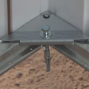 Yardmaster 9' 6" x 12' (Nominal) Apex Shiplap Metal Shed Stone Grey - Image 2