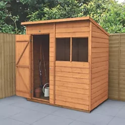Forest Delamere 6' x 4' (Nominal) Pent Shiplap T&G Timber Shed