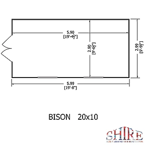 Bison 19' 6" x 10' (Nominal) Apex Tongue & Groove Timber Workshop - Image 2