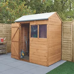 Forest Delamere 6' x 4' (Nominal) Reverse Apex Shiplap T&G Timber Shed with Assembly