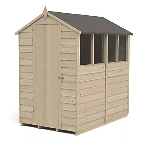 Forest 4' x 6' (Nominal) Apex Overlap Timber Shed with Base & Assembly - Image 2
