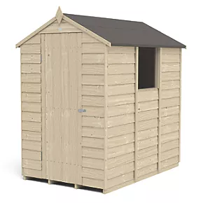 Forest 4' x 6' (Nominal) Apex Overlap Timber Shed with Base - Image 2