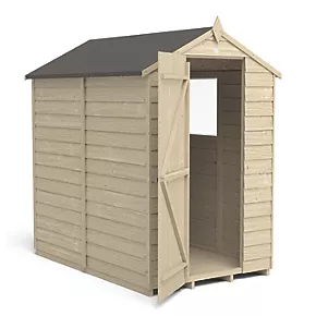 Forest 4' x 6' (Nominal) Apex Overlap Timber Shed with Base - Image 3