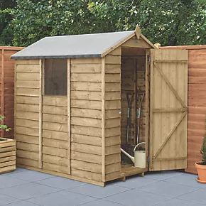 Forest 4' x 6' (Nominal) Apex Overlap Timber Shed with Base