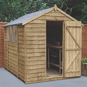 Forest 6' x 8' (Nominal) Apex Overlap Timber Shed with Assembly