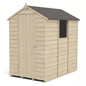 Forest 4' x 6' (Nominal) Apex Overlap Timber Shed with Assembly - Image 2