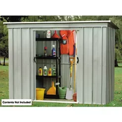 Yardmaster 6' x 3' 6" (Nominal) Pent Metal Shed Silver