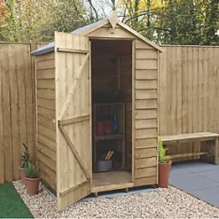 Forest 4' x 3' (Nominal) Apex Overlap Timber Shed with Base & Assembly