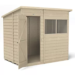 Forest 7' x 5' (Nominal) Pent Overlap Timber Shed with Assembly - Image 3