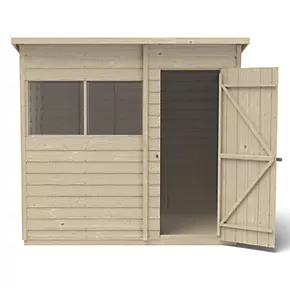 Forest 7' x 5' (Nominal) Pent Overlap Timber Shed with Assembly - Image 4