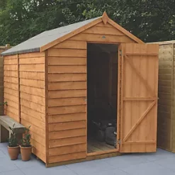 Forest 6' x 8' (Nominal) Apex Overlap Timber Shed with Base & Assembly