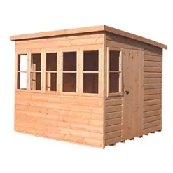 Shire Sunpent 8' x 6' (Nominal) Pent Shiplap T&G Timber Shed