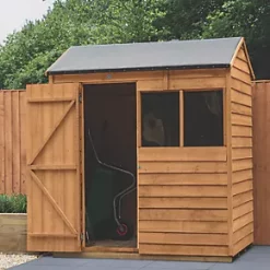 Forest 6' x 4' (Nominal) Reverse Apex Overlap Timber Shed with Base