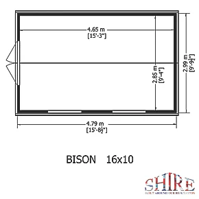 Bison 15' 6" x 10' (Nominal) Apex Tongue & Groove Timber Workshop - Image 2