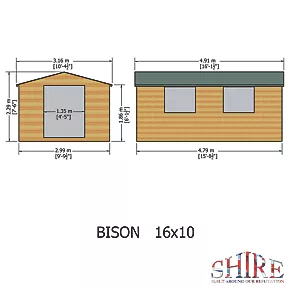 Bison 15' 6" x 10' (Nominal) Apex Tongue & Groove Timber Workshop - Image 3