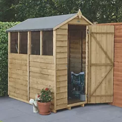 Forest 4' x 6' (Nominal) Apex Overlap Timber Shed with Base