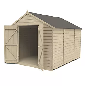 Forest 8' x 10' (Nominal) Apex Overlap Timber Shed with Assembly - Image 2
