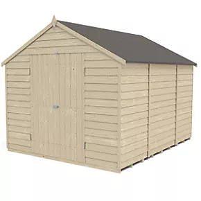 Forest 8' x 10' (Nominal) Apex Overlap Timber Shed with Assembly - Image 3