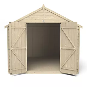 Forest 8' x 10' (Nominal) Apex Overlap Timber Shed with Assembly - Image 4