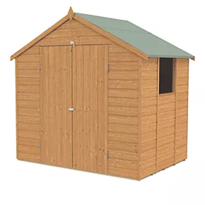 Forest Delamere 7' x 5' (Nominal) Apex Shiplap T&G Timber Shed with Base & Assembly - Image 2