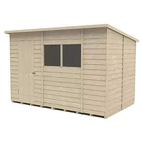 Forest 10' x 6' (Nominal) Pent Overlap Timber Shed with Assembly - Image 2