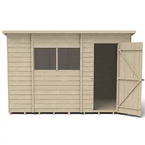 Forest 10' x 6' (Nominal) Pent Overlap Timber Shed with Assembly - Image 4